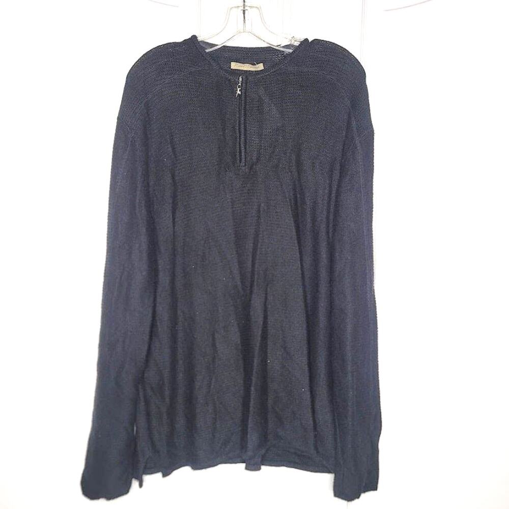 Robert Comstock 1/4 Zip Sweater Charcoal NEW Gray Knit Long Sleeve XL